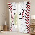 thumbnail image 3 of Manfei Letter P Monogrammed Black Out Curtains,Baseball Game Lover Curtains Pack of 2 (42x63 Each),White Red Bedroom Curtains For Boys,Microfiber Room Decorative, 3 of 6