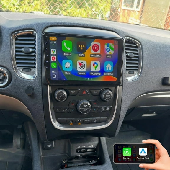 Eforcase Android Car Stereo Radio for Dodge Durango 2014-2020, Double Din 9 inch Touch Screen Touch Screen Head Unit with Wireless CarPlay Android Auto FM Bluetooth DSP RDS Backup Camera