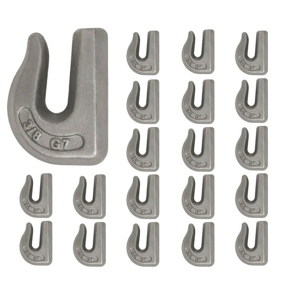 (20 Pack) G70 3/8" Weld On Chain Grab Hooks Bucket Flatbed Trailer Wrecker Tow Tie Down