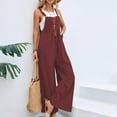 thumbnail image 2 of aidice Overalls for Women Summer Casual Button Ruched Adjustable Strap Loose Lightweight Jumpsuit Pockets, 2 of 6