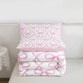 thumbnail image 5 of Erosebridal Pink Bows Girls Twin Comforter Sets,Girly Bowknot Princess Bedding Set For Bows Lover,Reversible pink,2-Piece, 5 of 7