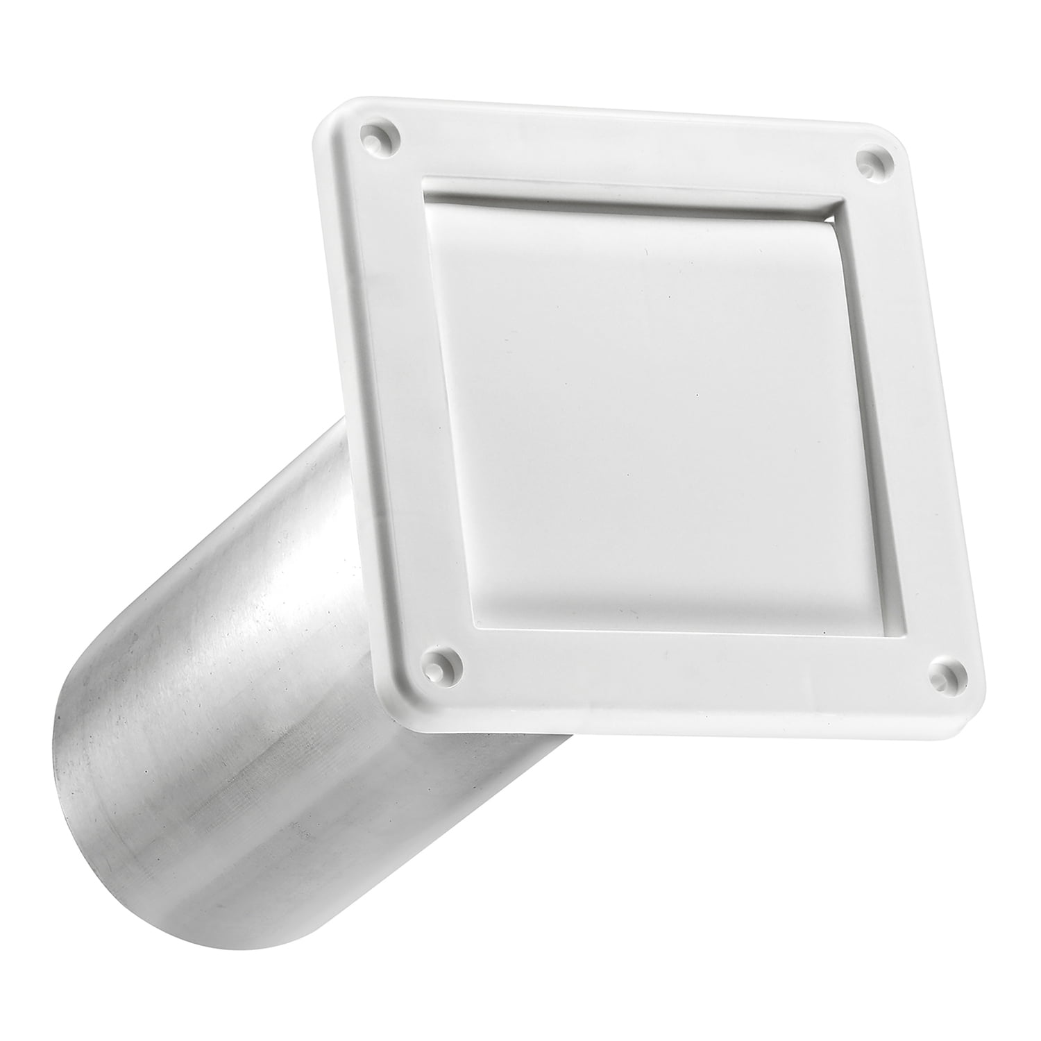 Lambro 4-In. Plastic Wall Exhaust Dryer Vent with Single Flap and 11-in. Pipe, White, 1422WTP-R 1422WTP-R