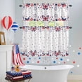 thumbnail image 4 of Independence Day Kitchen Curtains Valances 3 Piece Set, American Flag Butterflies White Rod Pocket Tier Curtain and Valance Drapes for Small Window 36 Inch Length for Bedroom Cafe, 4 of 9