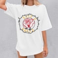 thumbnail image 3 of Graphic Tennis Tees for Women Women’s T-Shirts Oversized Graphic Tops for Casual Everyday Wear Blend Tee with Prints Comfortable Fit White M, 3 of 5