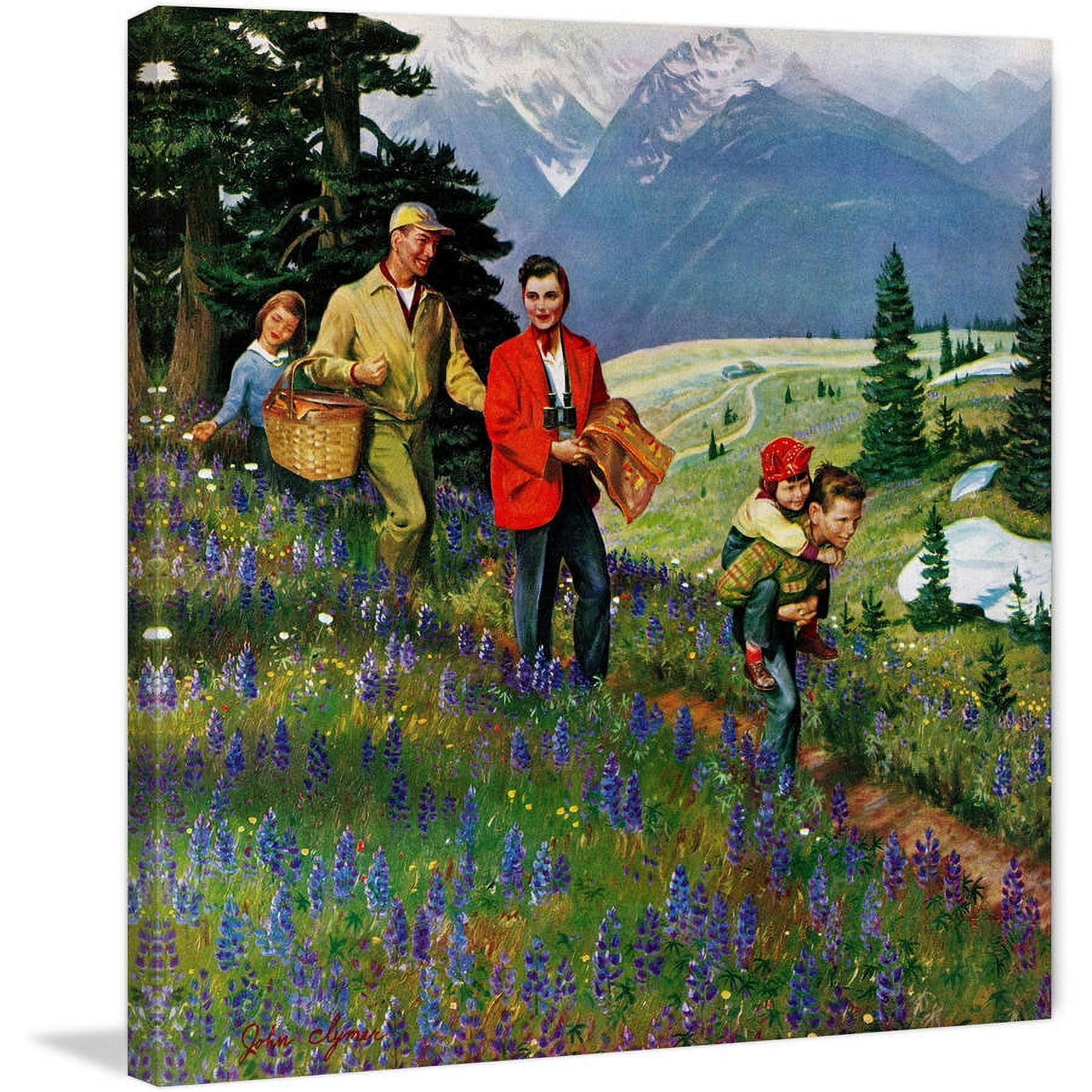 "Mountain Hike" Painting Print on Wrapped Canvas