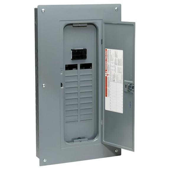 Square D - HOM20M100C Homeline 100 Amp 20-Space 20-Circuit Indoor Main Breaker Load Center with Cover
