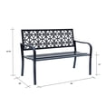 thumbnail image 2 of 50" L Metal Garden Bench Black Lattice Design, 2 of 2