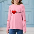 thumbnail image 4 of Posijego Girls Boys Graphic T-Shirts Valentine's Day Long Sleeve Shirt Heart Print Basic Tees Casual Spring Tops for Kids, 4 of 6