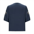 thumbnail image 5 of Tnhcen Plus Size Women's Cotton Linen Style Embroidered Crewneck Short Sleeve Tee Loose Fit Summer Essential S-2XL Casual Basic, 5 of 5