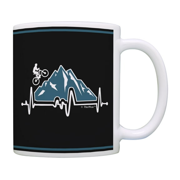 ThisWear Cyclist Gifts MTB Coffee Mug Mountain Bike Gifts for Men and Women Mountain Bike Lover Gifts Bike Cup Bicyclists Gifts for Men and Women Cyclist Mug Coffee Mug Bike