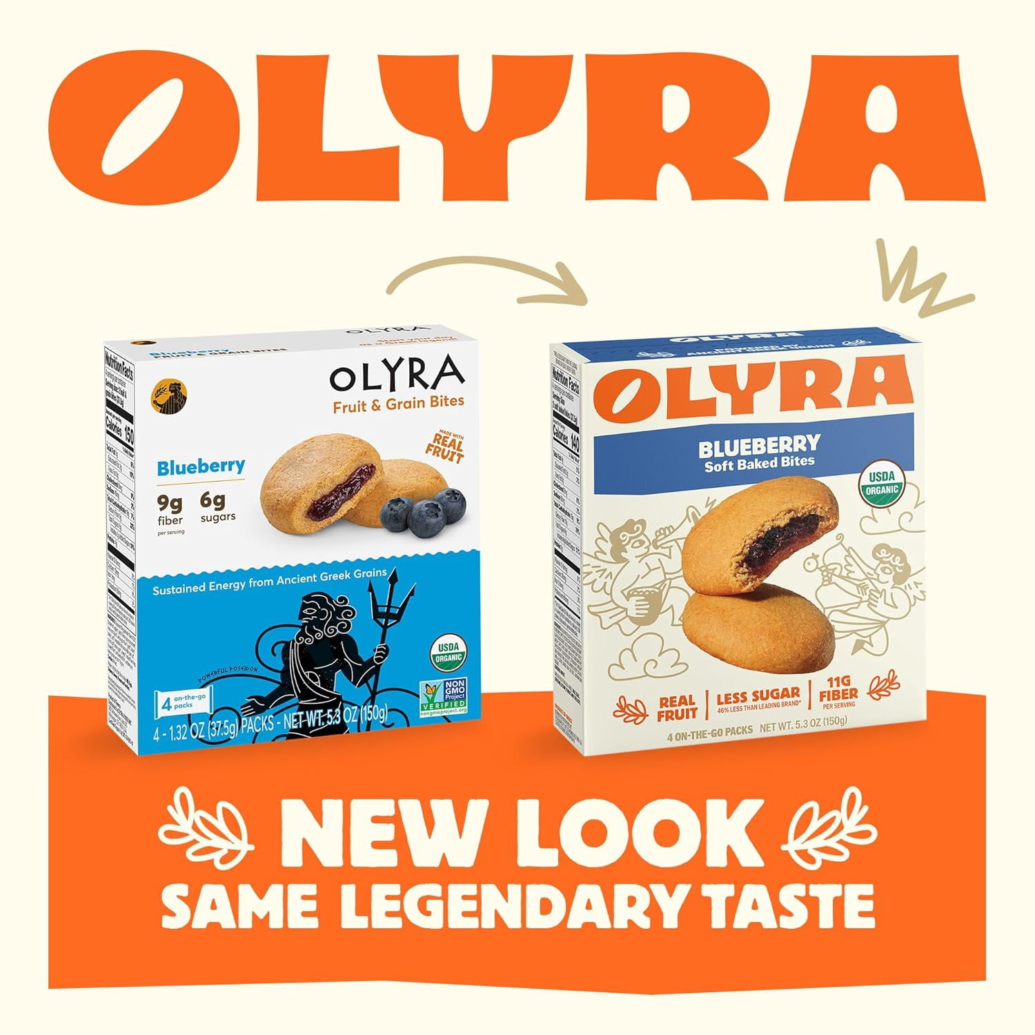 (Pack Of 6) Olyra Biscuit Fruit Filled Blueberry Organic 5.28 Oz