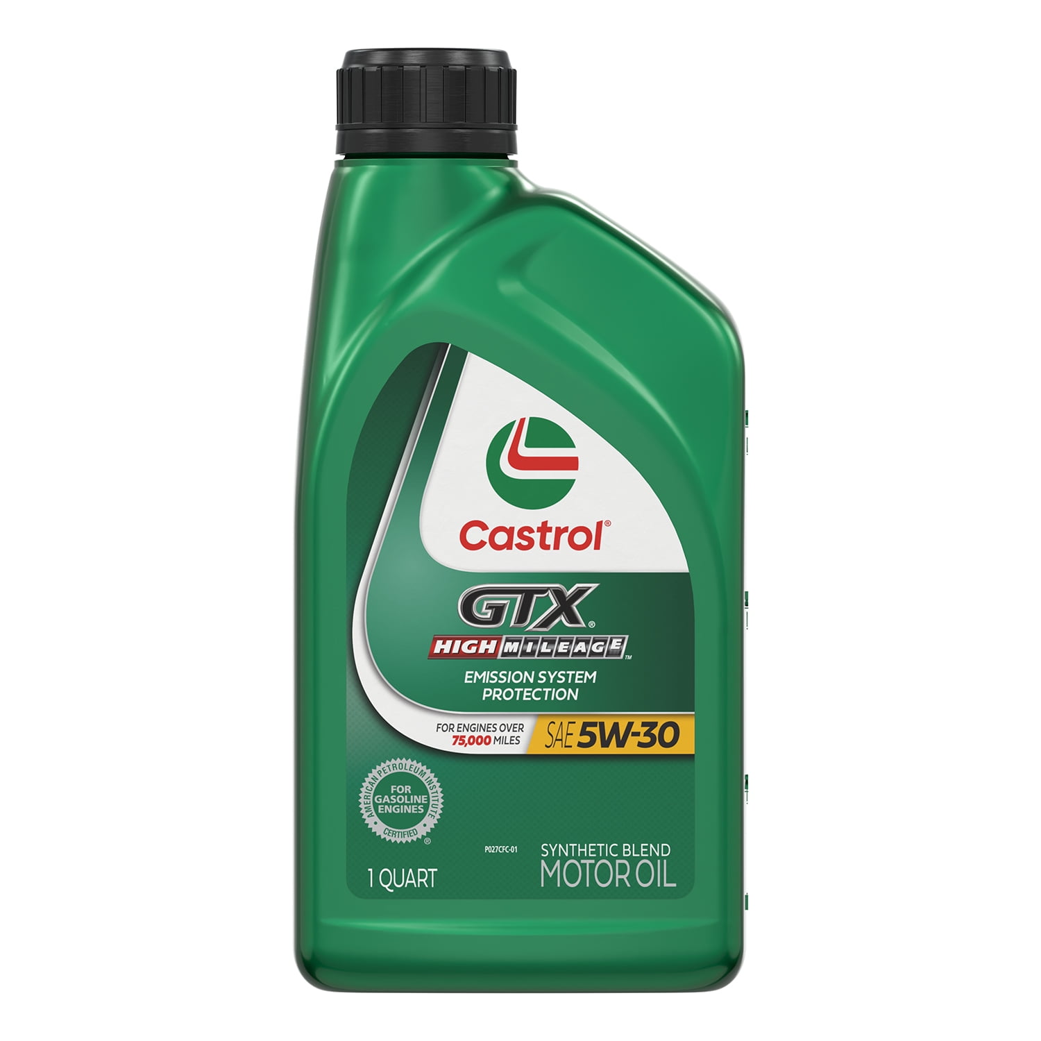 (2 pack) Castrol GTX High Mileage 5W-30 Synthetic Blend Motor Oil, 1 Quart