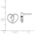 thumbnail image 3 of 925 Sterling Silver Diamond Heart Earrings Love, 3 of 7