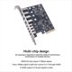 thumbnail image 4 of Tarjeta de Adaptador de Tarjeta de Expansión PCI-e de 8 Puertos USB 3.2 20Gbps 4 Tipo-C + 4 Tipo-A Tarjeta de Expansión para PC de Escritorio Tarjeta Host, 4 of 5