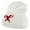 White, variant on Christmas Double Candy Cane With Ribbon Embroidered 12 Inch Long Knitted Beanie - White OSFM