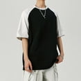 thumbnail image 2 of Men's Casual and refreshing Color matching Cotton Short Sleeve Crew Neck T-Shirt, 2 of 5