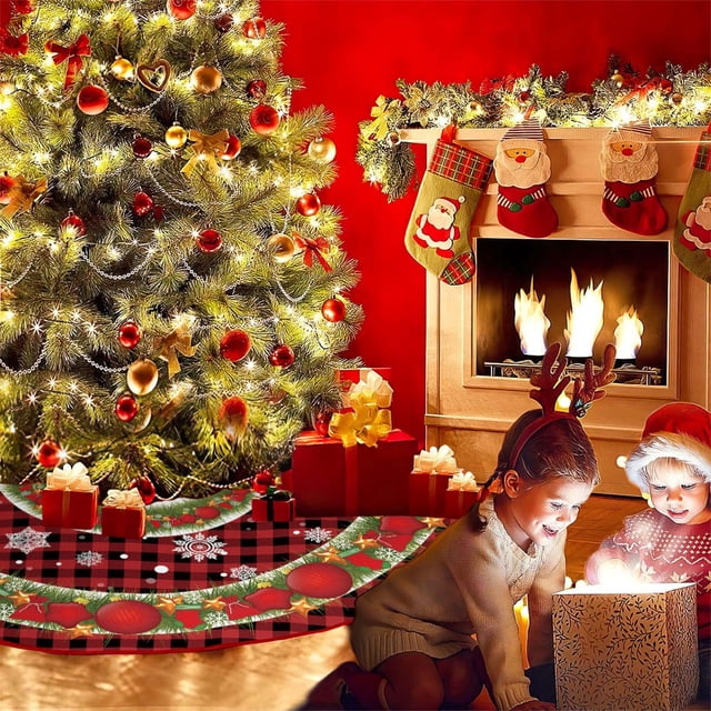 Falda para Árbol de Navidad, Decoración Navideña, Falda para Árbol, Adornos para Árbol de Navidad