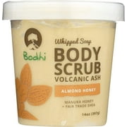 BODHI HANDMADE SOAP Almond Honey Volcanic Ash Whipped Soap Body Scrub, 14 OZ, Pack of 2
