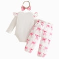 thumbnail image 4 of UAYOTSE Baby Girl Clothes Newborn Girl Fall Winter Outfits Pants Set Preemie Infant Clothing with Headband,Sizes 12-18 Months, 4 of 9