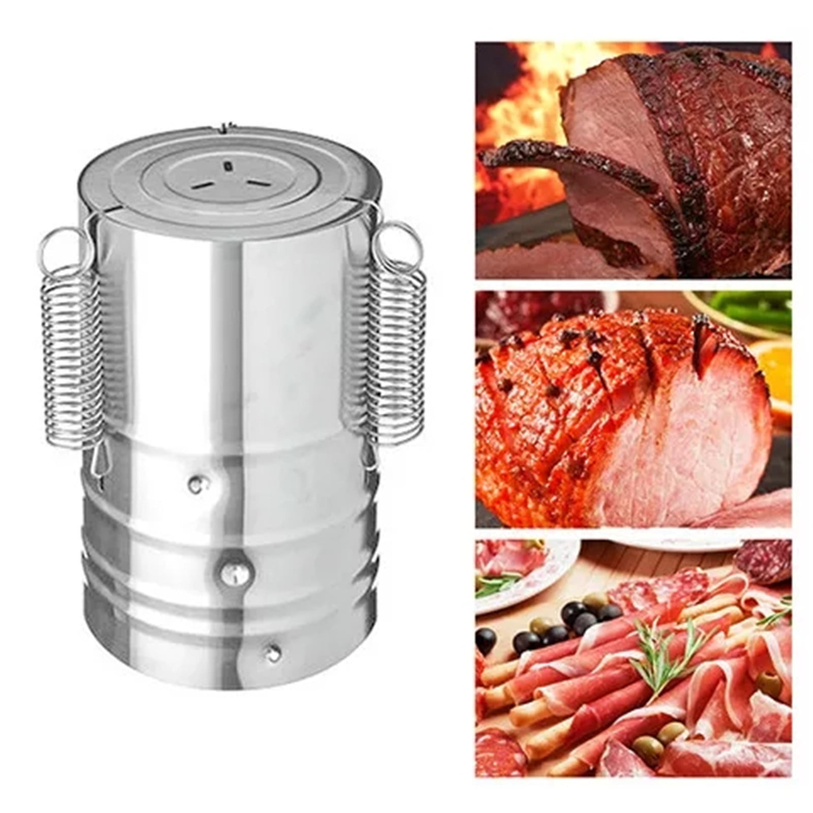 JDOQOKJ Ham Maker Stainless Steel Meat Press with Thermometer ,and 5 Pack ziplocks, for Making Deli Meat, Homemade Lunch Meat. Meat Press Mold for