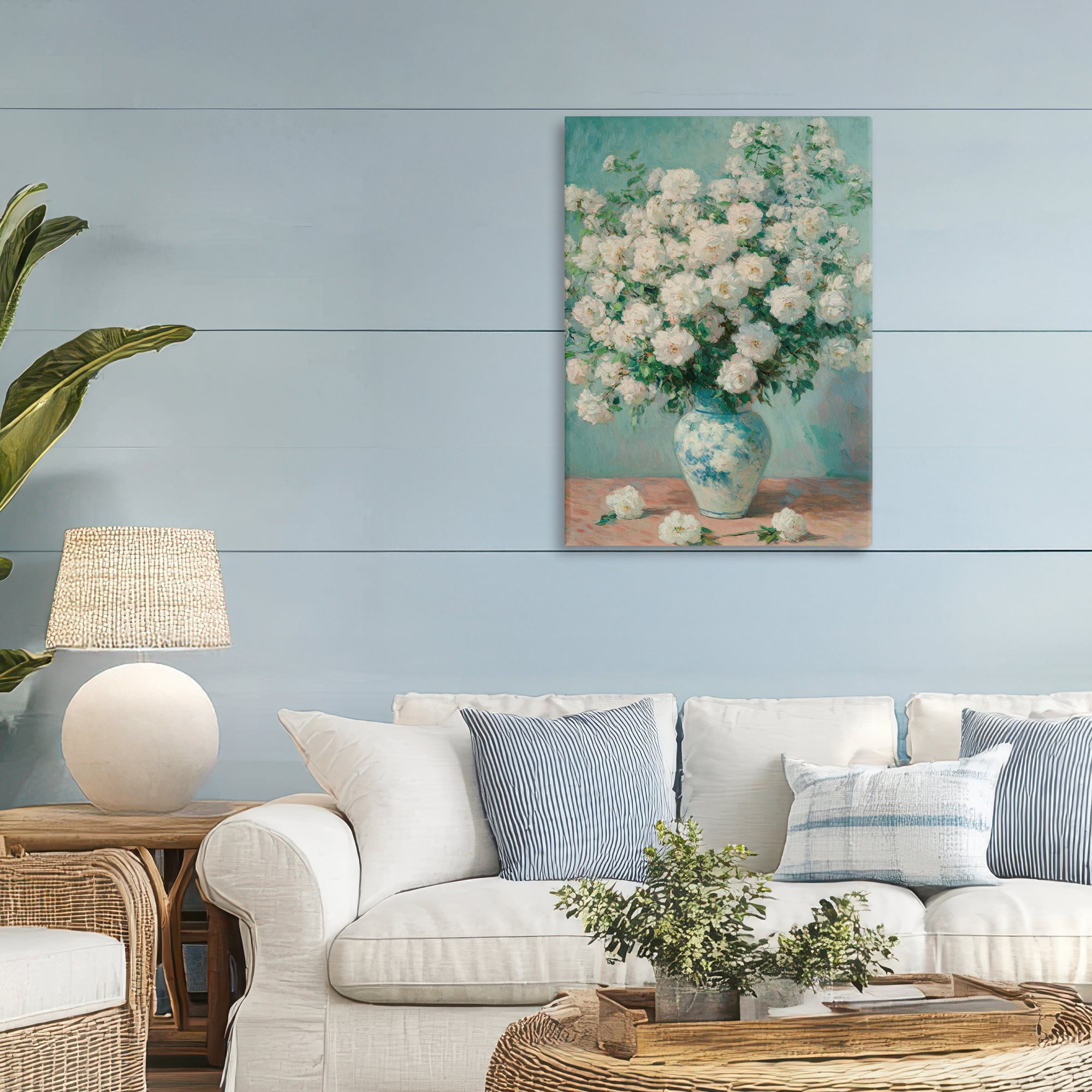 Stupell Industries Lush Bouquet of White Roses Canvas Wall Art, design by Petal Prints Design