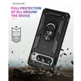 thumbnail image 5 of For Google Pixel 9 Pro XL Case ,Heavy Duty Shockproof Body Phone Cover Built in Metal Rotated Magnetic Ring Holder Kickstand,Dual Layer Military-Grade Drop protection,Black, 5 of 7