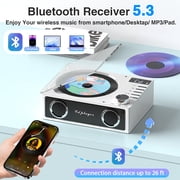 Greadio Bluetooth CD Players Portable with Remote Control, 4000mAh Rechargeable CD Player, CD Players for Home with Speakers , Supports USB, TF, AUX, Optical Input, 1 Count