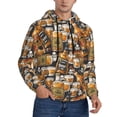 thumbnail image 2 of Lsque Vintage Bottles Pattern Casual Men's Hoodie,Hooded Sweatshirt with Kangaroo Pocket,Pullover Hoodie-Medium, 2 of 7