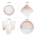 thumbnail image 2 of Rose Gold Dot Tableware Kit for 24 Guests, Party Supplies, Birthday, Party Favors, 104 Pieces, 2 of 2