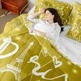 thumbnail image 5 of Manfei Romantic Valentines Day 7-Piece Bedding Comforter Set, Glitter Yellow Diamond King Bedding Sets, Teens Adult Reversible Bed Sheets, Luxury Bedroom Decor, 5 of 8