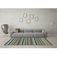 thumbnail image 3 of Ahgly Company Indoor Square Abstract Light Blue Modern Area Rugs, 7' Square, 3 of 4