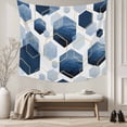 thumbnail image 5 of Navy Blue Marble Tapestry for Bedroom Wall Hanging Tapestry, Gold White Geometric Hexagon Modern Ceiling Backdrop Tapestries Poster Blanket Wall Decor for Teens Room Living Room Dorm 51" x 59", 5 of 8