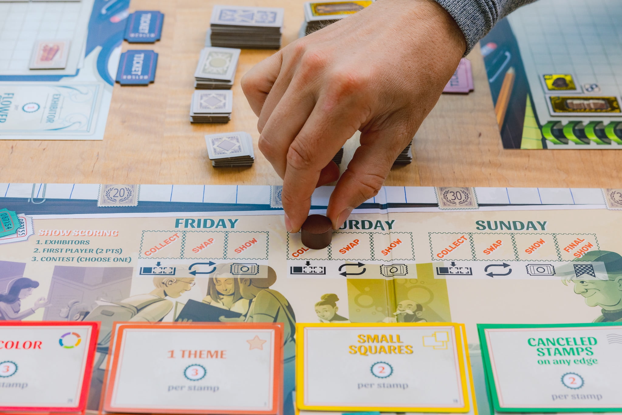 Stamp Swap by Paul Salomon - Competitive Stamp Collecting Strategy Board Game from Stonemaier Games