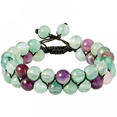thumbnail image 1 of 8MM Round Stone Adjustable Bracelet for Unisex, Double Layers Beads Macrame Friendship Bracelets, 7"-10" Strand, 1 of 3
