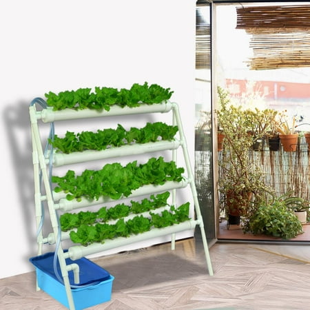Anauto Double Side Hydroponic 72 Holes Plant Site Water Culture Piping System Grow Kit Rack US110-240V,Hydroponic Rack, Water Culture