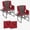 Red&Grey, variant on Set of 2 Foldable Director Chairs with Side Pockets and Foldable Backrest, Portable Lightweight Aluminum Makeup Artist Chair for Camping, Events and Studio