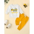 thumbnail image 2 of Suealasg Baby Boy 2Pcs Fall Clothes 1T 2T 3T Toddler Boy Casual Outfits Long Sleeve Letter Digger Print Sweatshirt Elastic Waist Sweatpants Sets, 2 of 8
