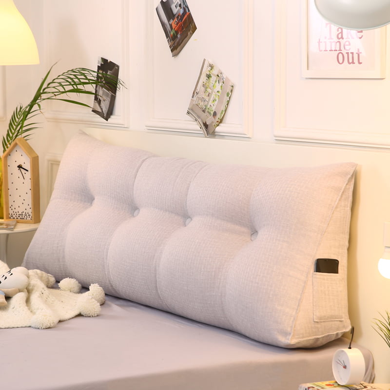 Soft Case Reading Pillow Support The Waist LIANGJUN Headboard Bed Backrest Cushion Sponge Filling Bed Backrest Color : Beige, Size : 120x58x6cm 8 Colors Washable Cover 