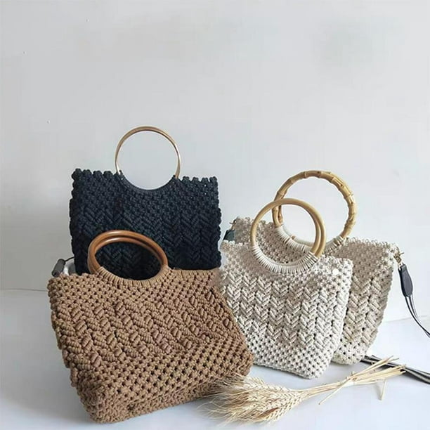 Crochet Bag Bottom Leather Base Tote Handle Set DIY Knitting Weaviing with  Holes 