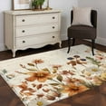 thumbnail image 3 of Vintage Floral Area Rugs 2.7'x5', Washable Small Throw Rugs for Kitchen Bedroom, Spring Flowers Eucalyptus Leaves Indoor Outdoor Rug Non-Slip Low Pile Carpet Runner Reversible Floor Mats, 3 of 8