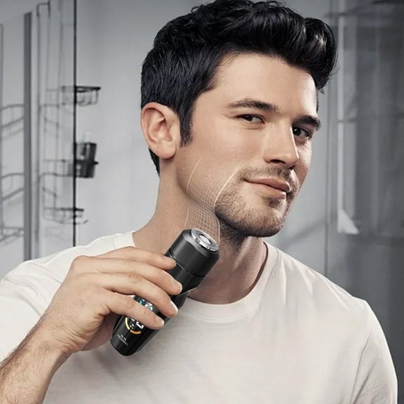 Men's Shaver Rechargeable Electric Shaver Portable Body Shaver Wet Dry Shaving IPX6 Waterproof Type-C Fast Charging LED Display Precision Blades High-Speed Motor Travel Friendly
