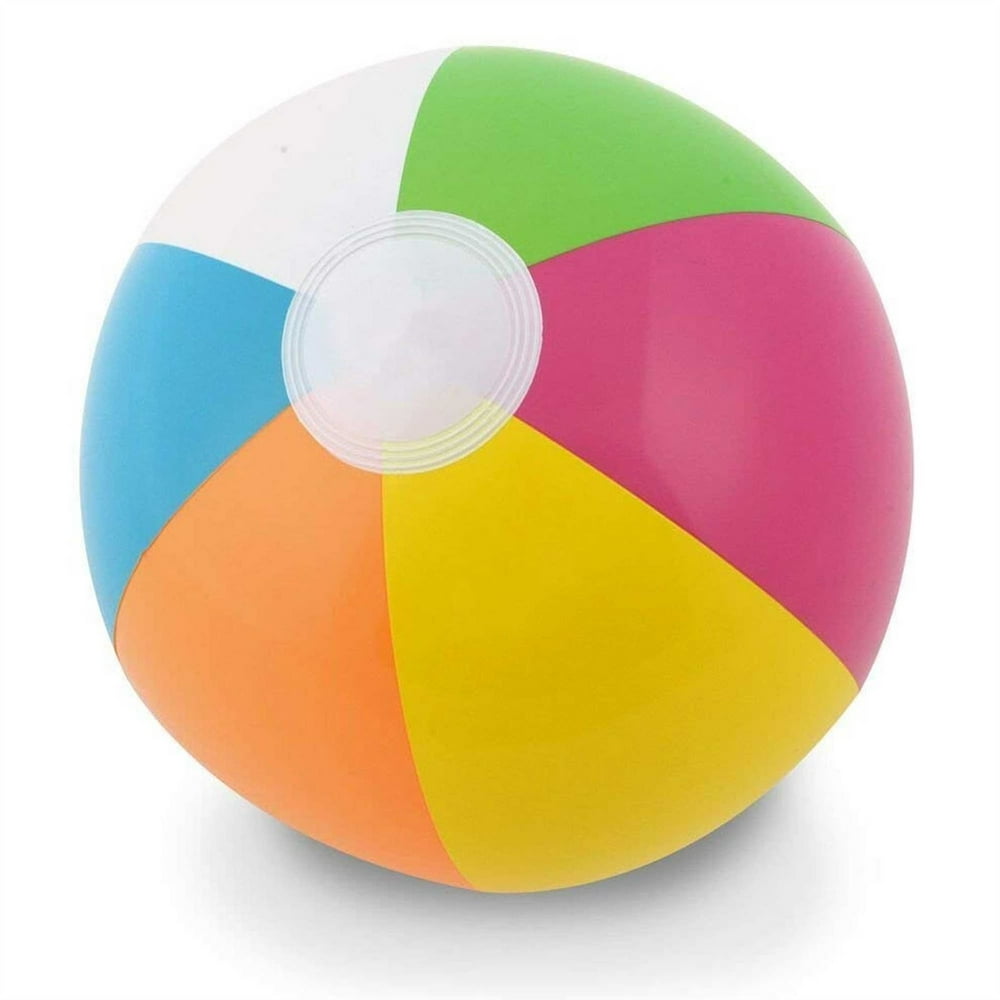 24in Beach Ball Inflatable Multi Coloured Holiday Swimming Pool Party