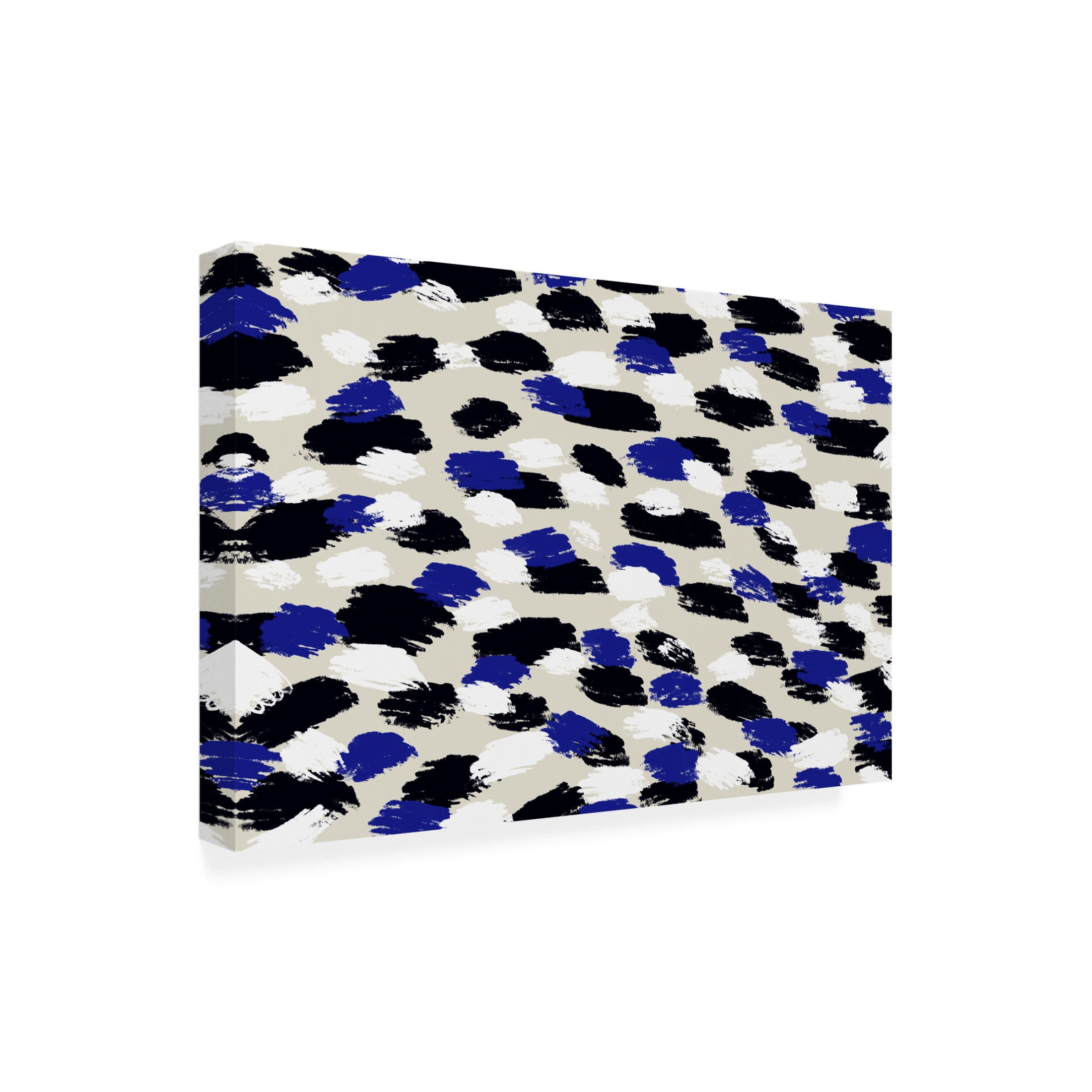 Canvas Wall Art - Treechild 'Blue Strokes Square' Wall Art for Living Room, Bedroom, or Office D?cor by Trademark Fine Art - 19 x 12 Inches