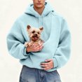thumbnail image 4 of Pet Sling Hoodie for Women, Ultra-Soft Warm Pet Pouch Hoodies with Pocket Front Carry Pouch for Small Dogs and Cats Sky Blue L, 4 of 7