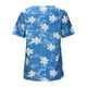 thumbnail image 5 of Tops ligeros lisos con volantes delanteros de manga corta con estampado floral informal de verano para mujer Pompotops  hkajfhjk471542, 5 of 5