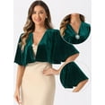thumbnail image 2 of DARING DIVA Women's Bell Sleeve Open Front Cropped Shrug Bolero Cardigans Dark Green S, 2 of 6
