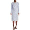 thumbnail image 2 of Aria Women's and Women's Plus Size Long Sleeve Ballet Velour Nightgown, 2 of 5