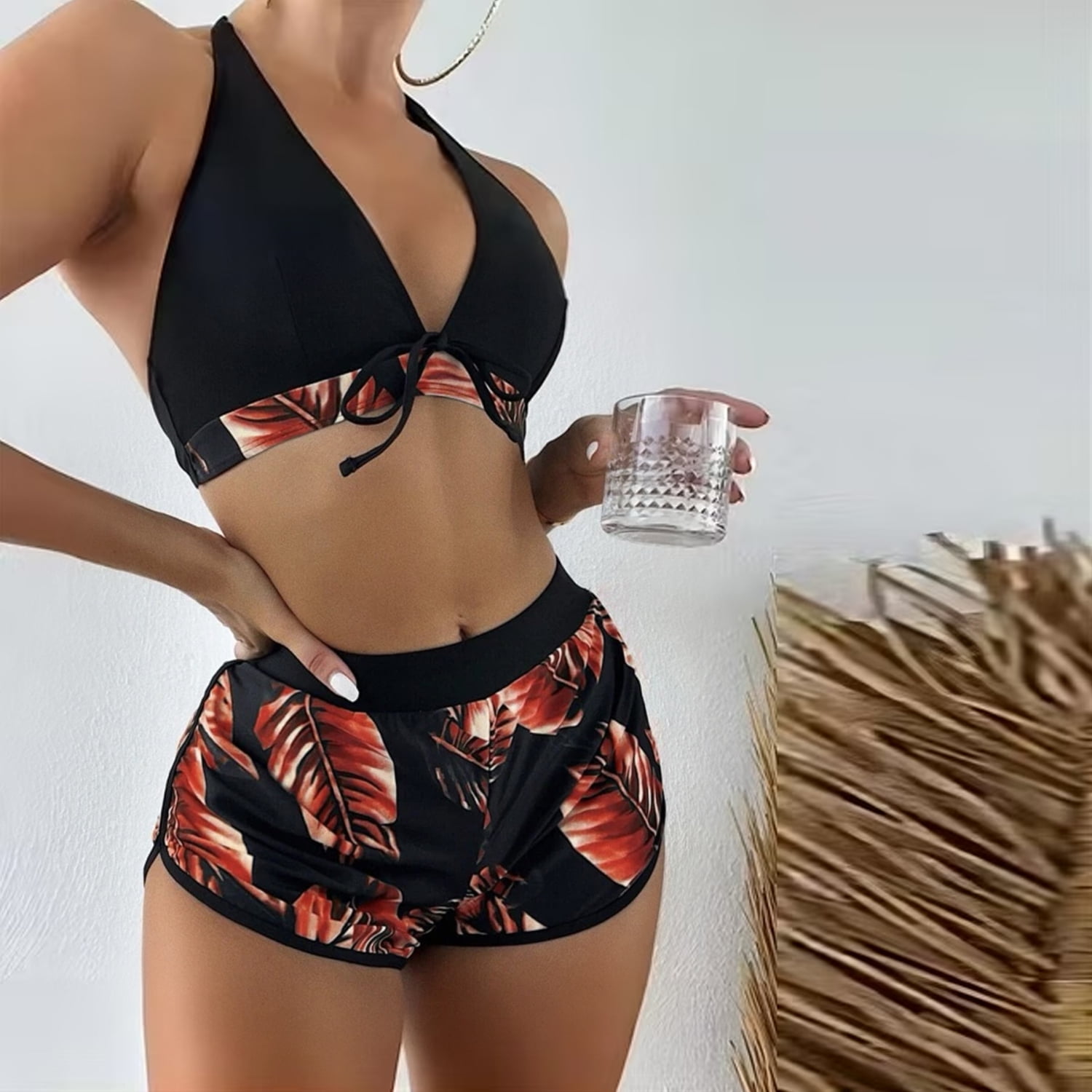 Costume Da Bagno Donna 2 Pezzi Tankini - Contenitivo Con Controllo Pancia E Push Up