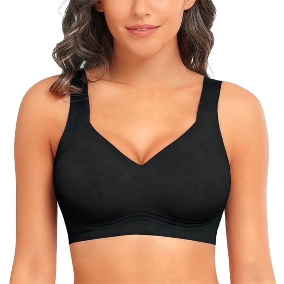 LOUMILEO Women's Seamless Bras Supportive No Underwire Bra Comfortable Push Up Bralettes Full Coverage T-Shirt Bra