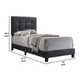 thumbnail image 5 of Twin Size Bed with Square Button Tufted Headboard Dark Gray - Saltoro Sherpi, 5 of 5